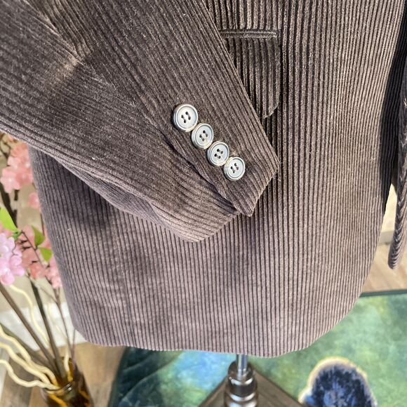 Chaps Ralph Lauren Blazer Mens 44R Brown Corduroy  Sport Coat 2 Button Jacket - Picture 4 of 12